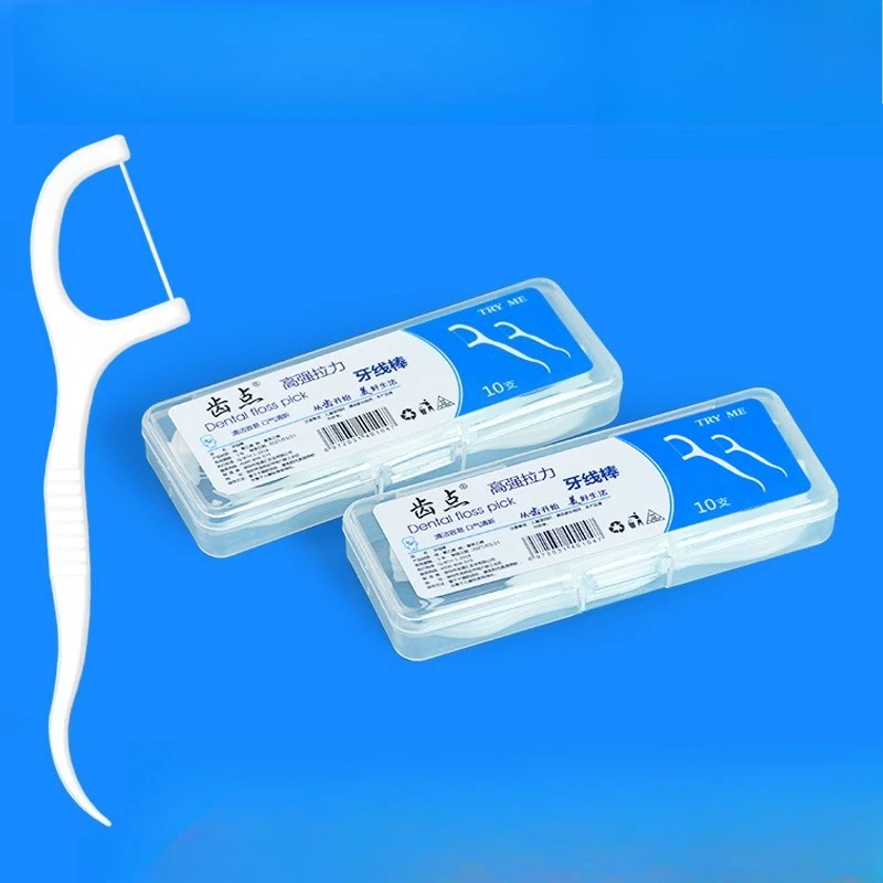 10pcs/Box Disposable Portable Dental Floss Tooth Cleaning Oral Hygiene Care Plastic Toothpick High-tension Dental Floss Stick
10pcs/Box Disposable Portable Dental Floss Tooth Cleaning Oral Hygiene Care Plastic Toothpick High-tension Dental Floss Stick