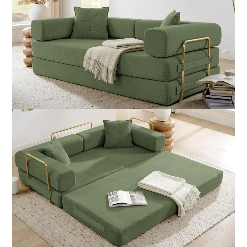 Convertible Sleeper Sofa Bed, Corduroy Folding Sofa Bed with Fixed-Shape Frame, Fold Out Floor Mattress Couch, Lazy Compression
Convertible Sleeper Sofa Bed, Corduroy Folding Sofa Bed with Fixed-Shape Frame, Fold Out Floor Mattress Couch, Lazy Compression