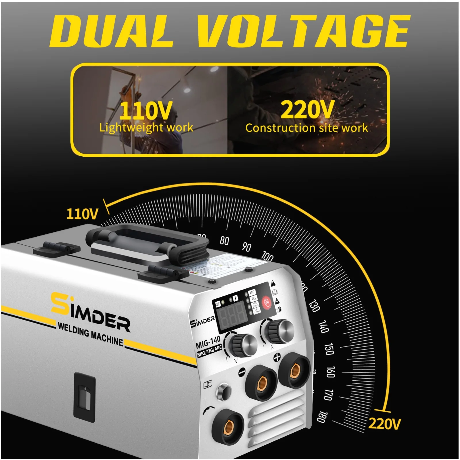 3-in-1 IGBT Inverter Welder (MIG/MMA/TIG) – 140A Dual Voltage (110V/220V), Includes TIG Torch & Auto Wire Feeder, Stable Arc Performance, Overload & Thermal Protection, Smart Fan Cooling, Compact Design for Home DIY, Indoor/Outdoor Use, Suitable for Mild
3-in-1 IGBT Inverter Welder (MIG/MMA/TIG) – 140A Dual Voltage (110V/220V), Includes TIG Torch & Auto Wire Feeder, Stable Arc Performance, Overload & Thermal Protection, Smart Fan Cooling, Compact Design for Home DIY, Indoor/Outdoor Use, Suitable for Mild