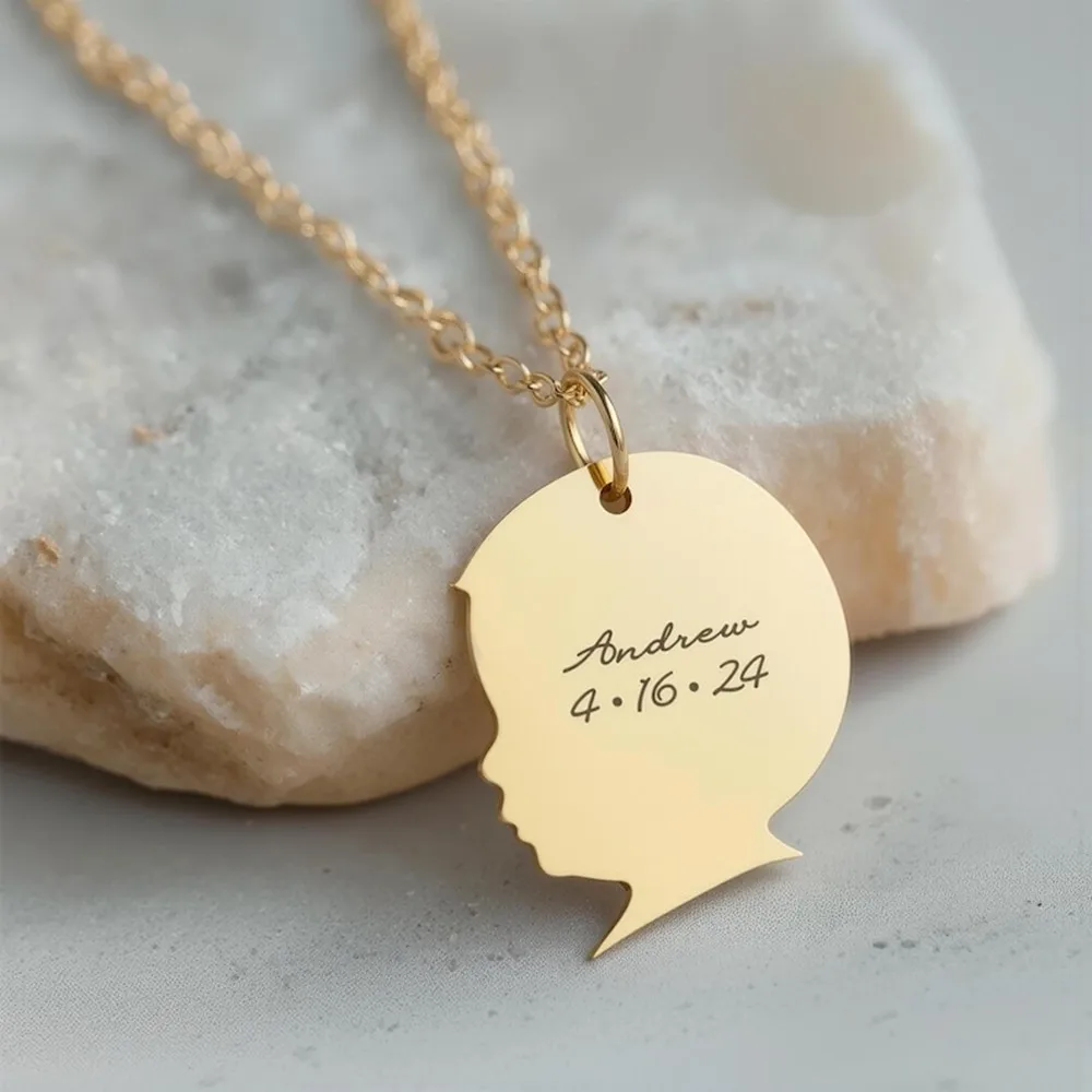 Custom Children Silhouette Sliding Bead Necklace Personalized Stainless Steel Head Photo Charm Mother’s Day
Custom Children Silhouette Sliding Bead Necklace Personalized Stainless Steel Head Photo Charm Mother’s Day