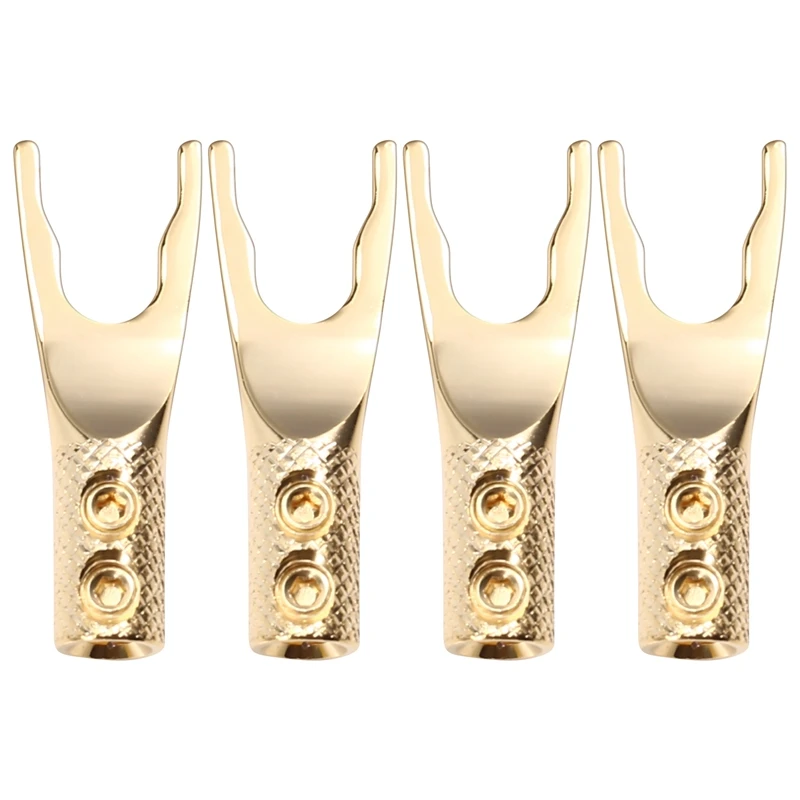 4PCS Hi End Copper Y Spade Connector Plug Rhodium Plated Fork Loudspeaker Cables Speaker Cable Connector
4PCS Hi End Copper Y Spade Connector Plug Rhodium Plated Fork Loudspeaker Cables Speaker Cable Connector