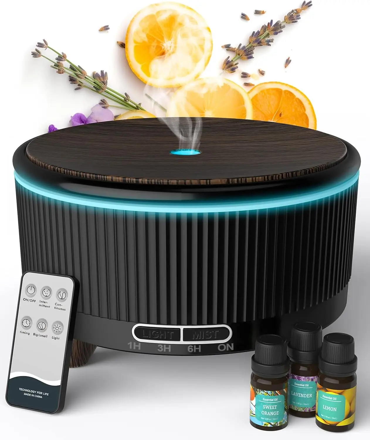 500ml Aromatherapy Diffuser for Large Room with Remote, 7 Color Changing Black
500ml Aromatherapy Diffuser for Large Room with Remote, 7 Color Changing Black