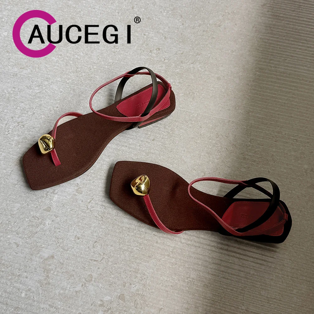 Aucegi Summer Fashion Women Genuine Leather Sandals Comfortable Low Heels Slip-on Square Pinch Toe Luxury Dress Banquet Shoes
Aucegi Summer Fashion Women Genuine Leather Sandals Comfortable Low Heels Slip-on Square Pinch Toe Luxury Dress Banquet Shoes