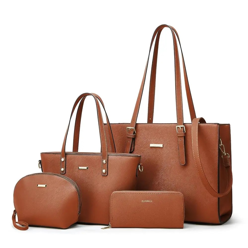 Women Fashion Synthetic Leather Handbags Tote Bag Shoulder Bag Top Handle Satchel Purse Set 4pcs
Women Fashion Synthetic Leather Handbags Tote Bag Shoulder Bag Top Handle Satchel Purse Set 4pcs