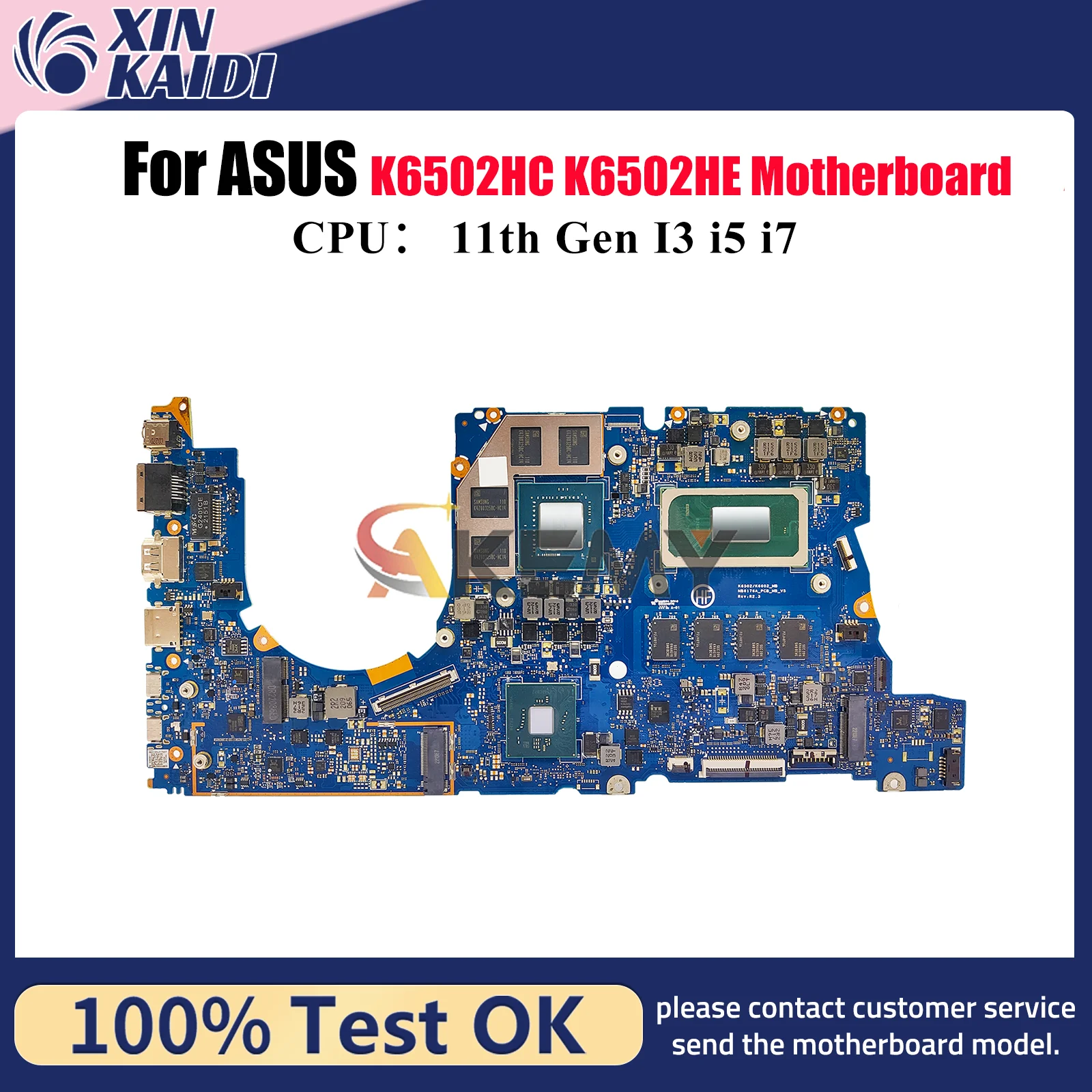 K6502HC Материнская плата для ноутбука ASUS TUF Gaming K6502HC K6502H K6502HE Материнская плата с процессором 11-го поколения I3 i5 i7 100% тест, быстрая доставка
K6502HC Материнская плата для ноутбука ASUS TUF Gaming K6502HC K6502H K6502HE Материнская плата с процессором 11-го поколения I3 i5 i7 100% тест, быстрая доставка