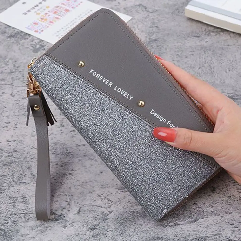 Fashion PU Leather Women Long Purse Shiny Color Contrast Woman Clutch Wallet Storage Tassel Pendant Square Card Bag Outdoor
Fashion PU Leather Women Long Purse Shiny Color Contrast Woman Clutch Wallet Storage Tassel Pendant Square Card Bag Outdoor