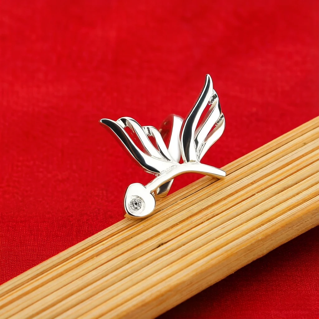 Women's 925 Sterling Silver Light Luxury Ring with Delicate Angel Wings Design Elegant Unique Style for Party/Daily Wear Birthda
Women's 925 Sterling Silver Light Luxury Ring with Delicate Angel Wings Design Elegant Unique Style for Party/Daily Wear Birthda