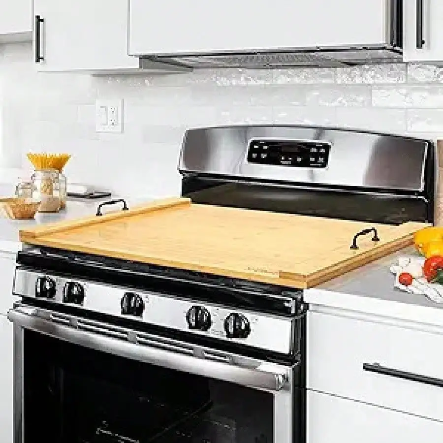 30 X 22 Inches (Approximately 76.2 X 55.9 Cm) Bamboo Cutting Board With Handle For Stove Top Cover, Suitable For Electric Stoves, Gas Stoves, Sink Covers, RV (Wooden)
30 X 22 Inches (Approximately 76.2 X 55.9 Cm) Bamboo Cutting Board With Handle For Stove Top Cover, Suitable For Electric Stoves, Gas Stoves, Sink Covers, RV (Wooden)