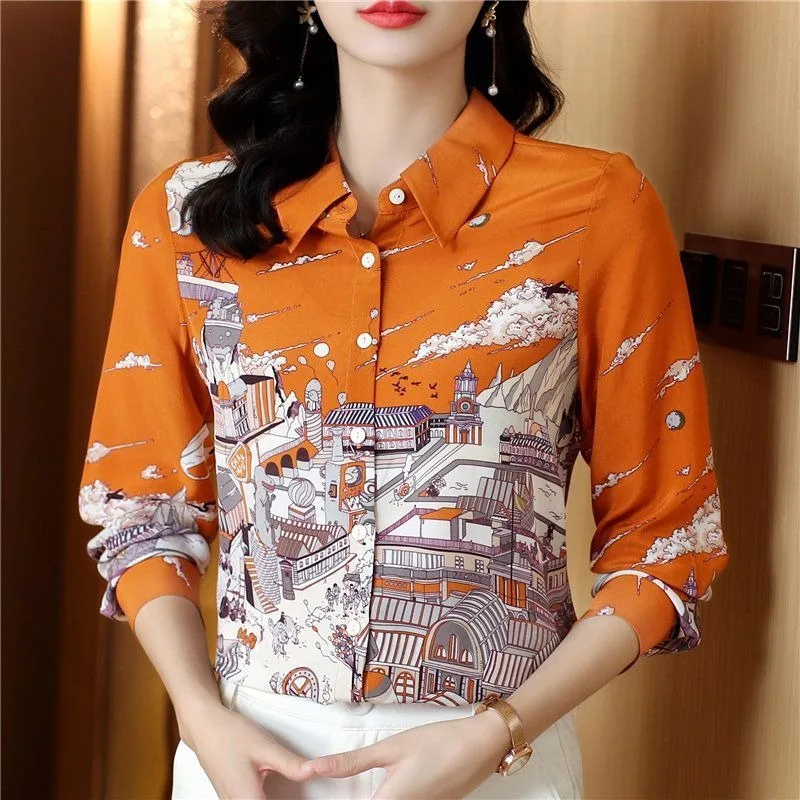 2025 New Autumn Style Polo Collar Long-sleeved Slim Fashion Printed Women's Shirt Casual Design Top
2025 New Autumn Style Polo Collar Long-sleeved Slim Fashion Printed Women's Shirt Casual Design Top