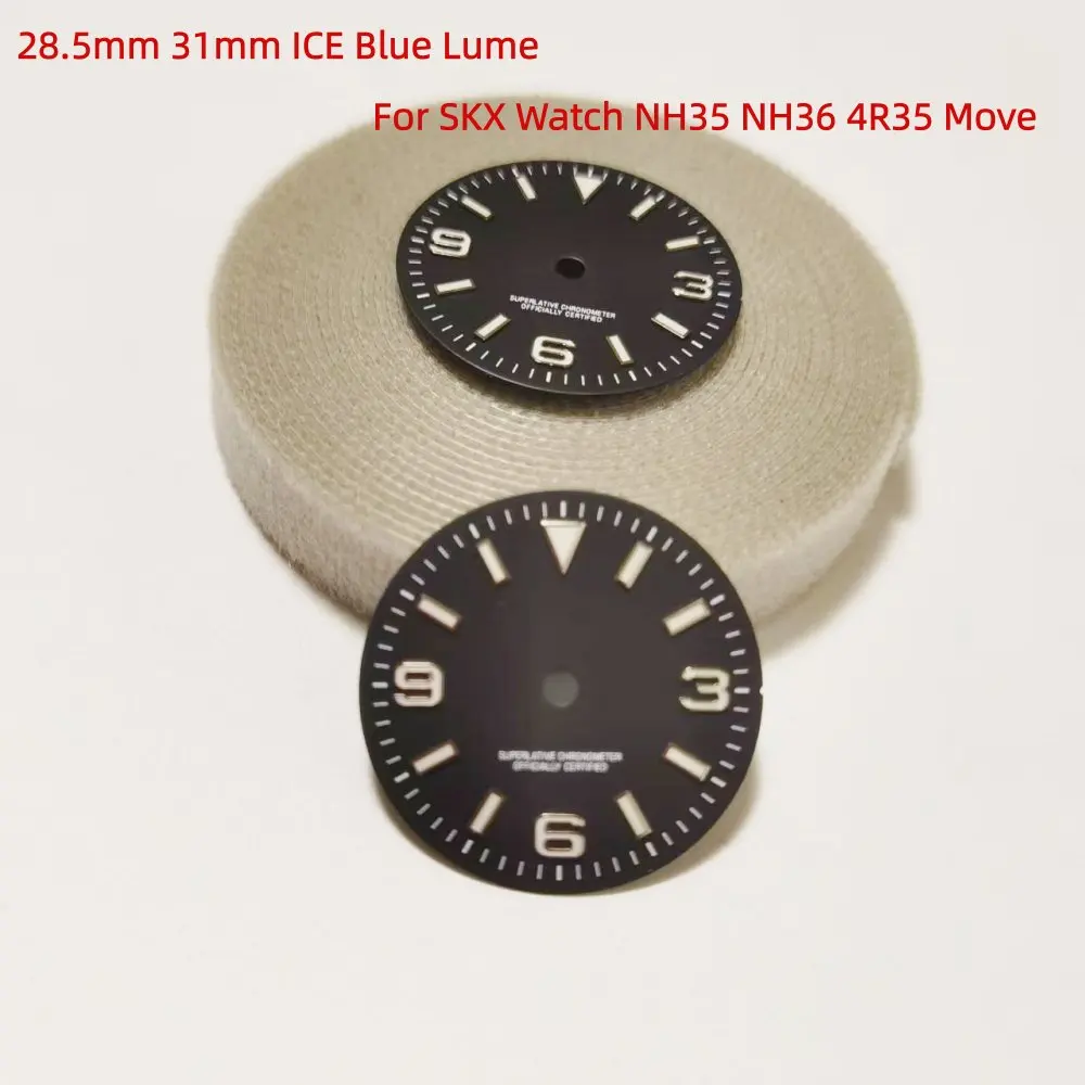 31mm Mod 3 6 9 Black 28.5mm Watch Parts NH35 Ice Blue Luminous Watch Dial Fits for SKX NH36 NH34 4R35 Movement 3 O'clock
31mm Mod 3 6 9 Black 28.5mm Watch Parts NH35 Ice Blue Luminous Watch Dial Fits for SKX NH36 NH34 4R35 Movement 3 O'clock