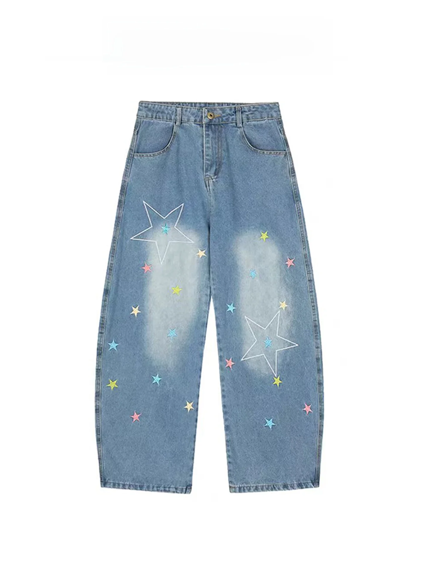 American Style Retro Blue Washed Star Embroidery Women's Jeans High Waist Loose Wide Leg Knife Long Pants Casual Spring Autumn
American Style Retro Blue Washed Star Embroidery Women's Jeans High Waist Loose Wide Leg Knife Long Pants Casual Spring Autumn