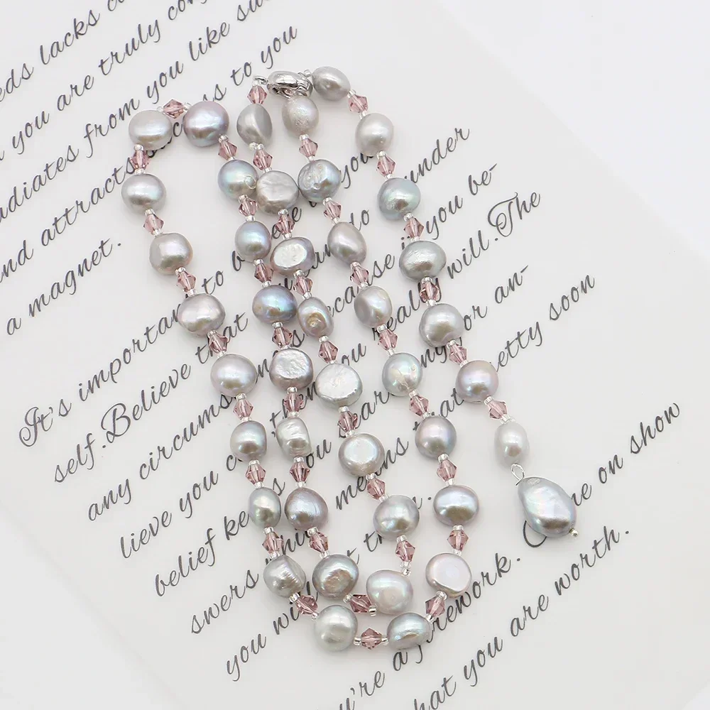 Creative Exquisite Necklace Natural Irregular Silver-color Bi-flat Pearls Horizontal Hole Glass Crystal Tassels Jewelry Gift
Creative Exquisite Necklace Natural Irregular Silver-color Bi-flat Pearls Horizontal Hole Glass Crystal Tassels Jewelry Gift