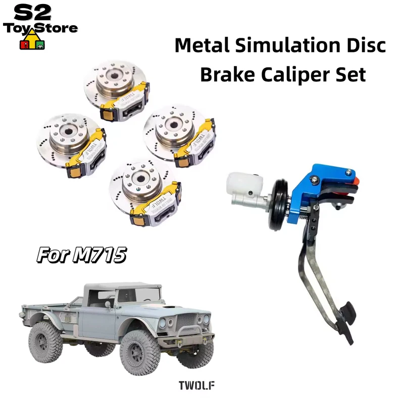 TWOLF Metal Simulation Disc Brake Caliper Set Metal Upgrade Handbrake Pedal Parts For TWOLF M715 Rc Climbing Crawler Car
TWOLF Metal Simulation Disc Brake Caliper Set Metal Upgrade Handbrake Pedal Parts For TWOLF M715 Rc Climbing Crawler Car