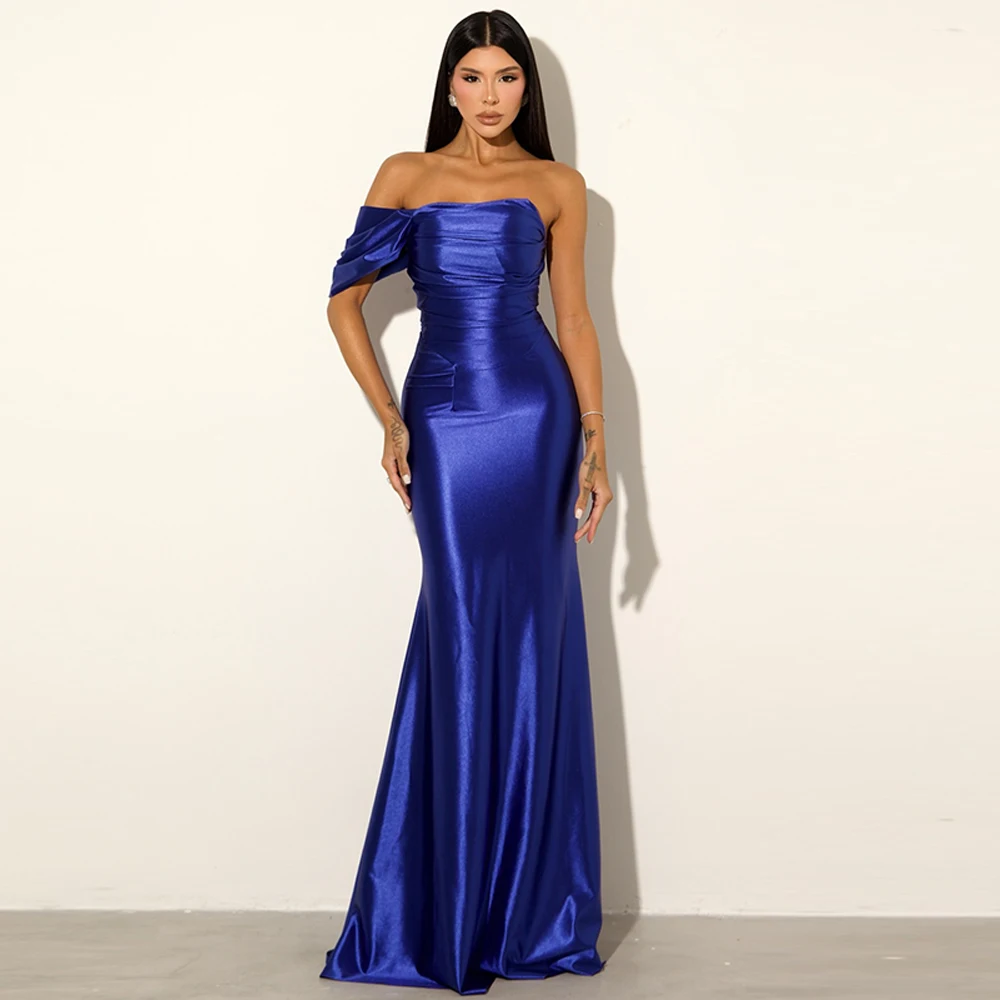 Sexy Mermaid Evening Dress Temperament One Shoulder Sweep Train Customized Celebrity Gowns Modern Satin Special Occasion Gown
Sexy Mermaid Evening Dress Temperament One Shoulder Sweep Train Customized Celebrity Gowns Modern Satin Special Occasion Gown
