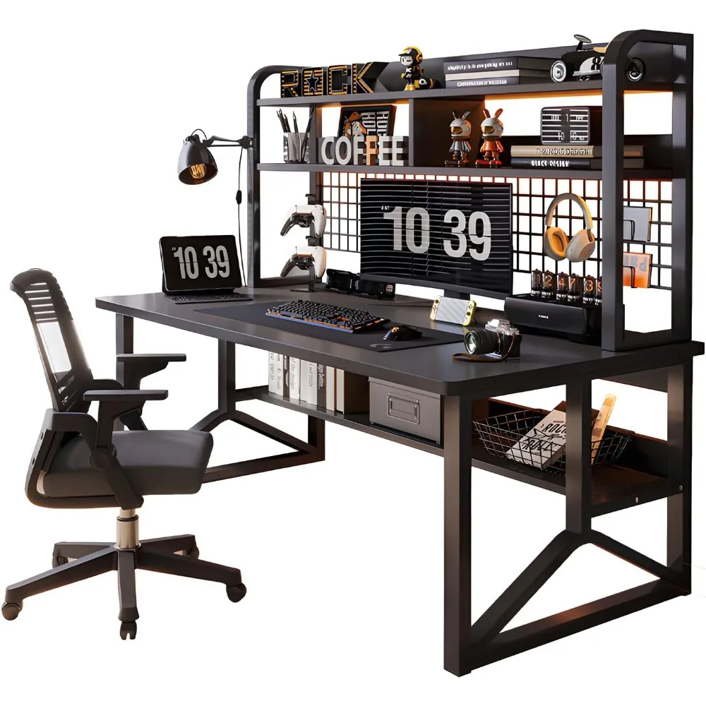 Gaming Desk, 2-Tier Home Multipurpose Desktop Bookshelf, Large PC Table Computer Desk with Shelves with Metal Frame and Bookshel
Gaming Desk, 2-Tier Home Multipurpose Desktop Bookshelf, Large PC Table Computer Desk with Shelves with Metal Frame and Bookshel