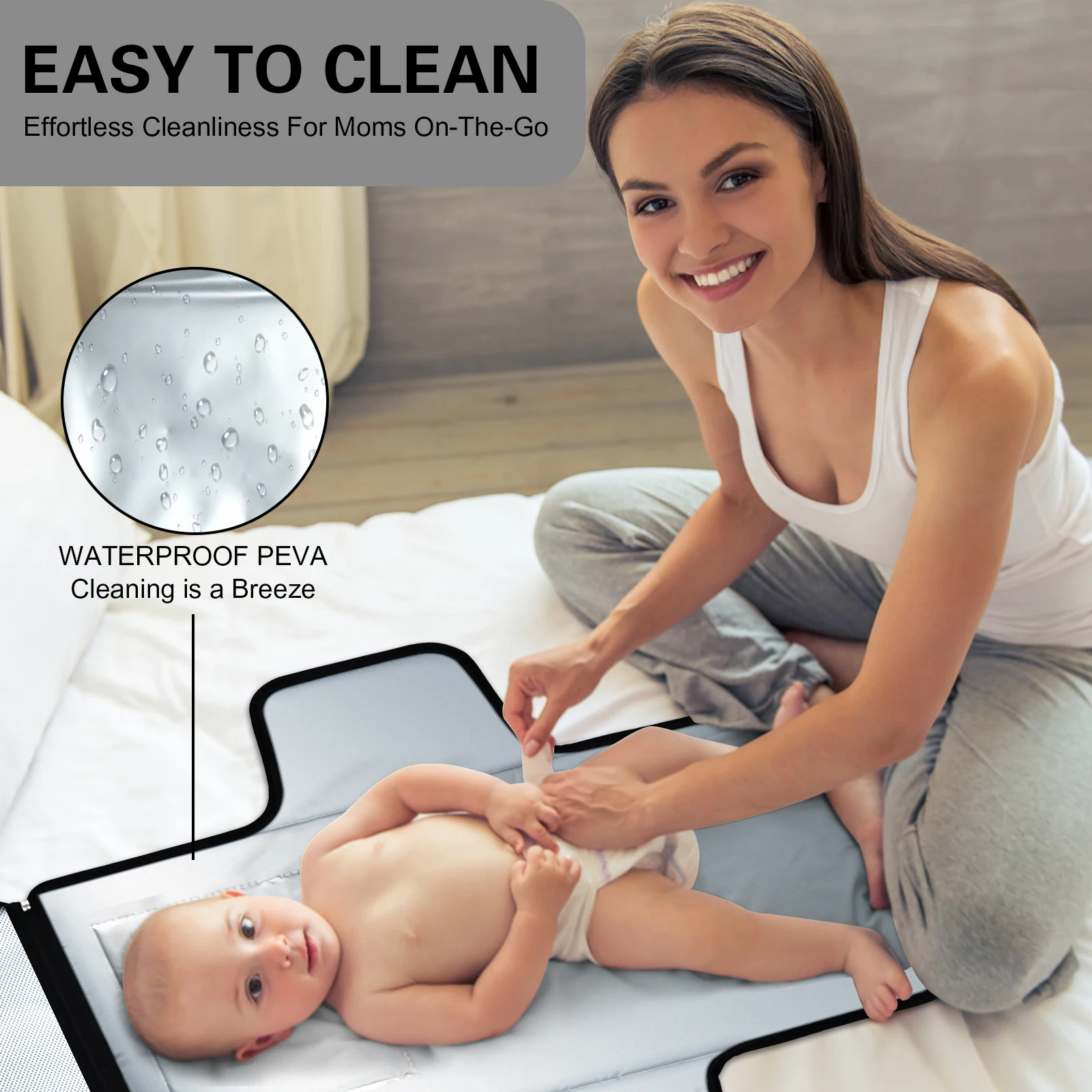 Baby Portable Diaper Changing Pad-Baby Diaper Changer Travel Bag with Wipes Pocket, Smart Design Portable Changing Mat
Baby Portable Diaper Changing Pad-Baby Diaper Changer Travel Bag with Wipes Pocket, Smart Design Portable Changing Mat