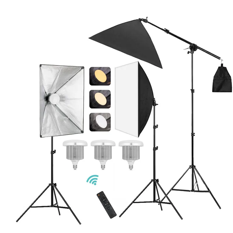 JW Hot sales LED Softbox Lighting Kit Photography Set Studio Equipment Overhead Photoshoot Soft Box Photo Boxes 105W Bulb Lights
JW Hot sales LED Softbox Lighting Kit Photography Set Studio Equipment Overhead Photoshoot Soft Box Photo Boxes 105W Bulb Lights