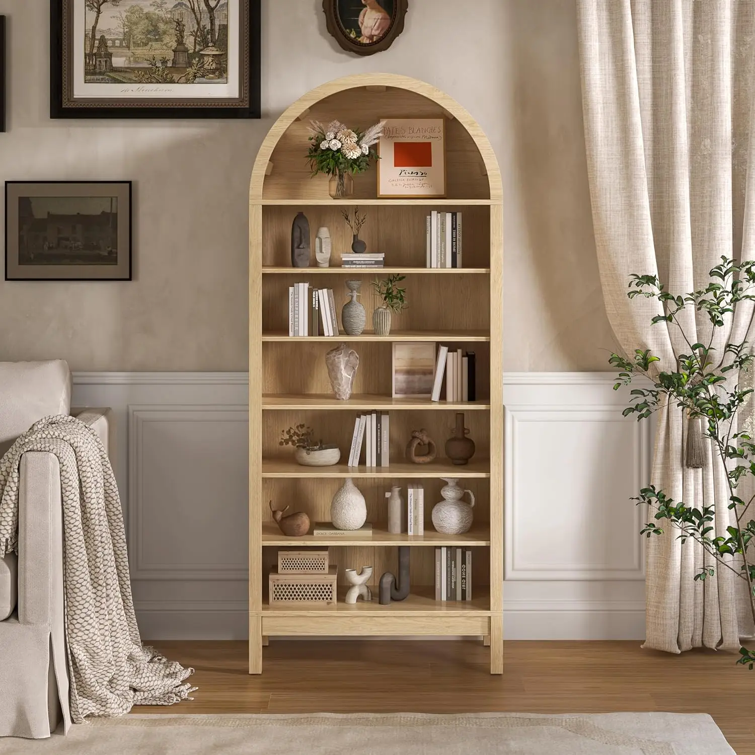 Tall Arched Bookshelf, 7-Tier Bookcase with 3 Adjustable Shelves, Modern Farmhouse Storage Shelf for Living Room,, Custom
Tall Arched Bookshelf, 7-Tier Bookcase with 3 Adjustable Shelves, Modern Farmhouse Storage Shelf for Living Room,, Custom