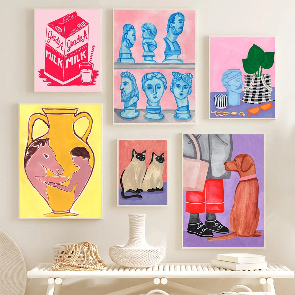 Retro Abstract Animal Oil Painting Linving Room Wall Art Poster Print Cute Cat Vintage Canvas Picture Home Decor Girl Kids Gift
Retro Abstract Animal Oil Painting Linving Room Wall Art Poster Print Cute Cat Vintage Canvas Picture Home Decor Girl Kids Gift
