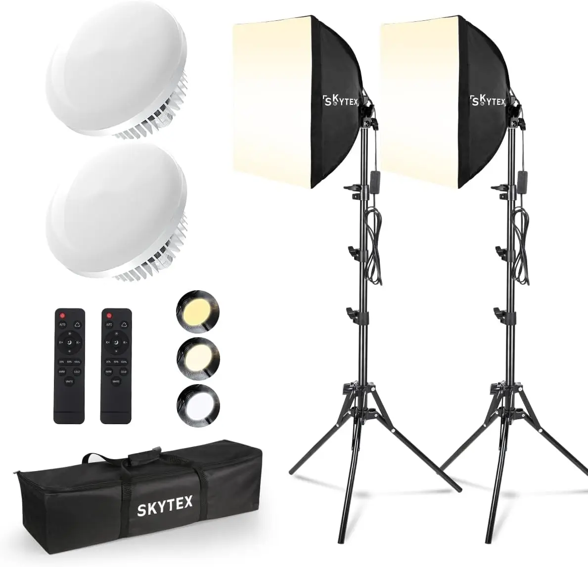 16x16in Softbox Lighting Kit 2Pack, 135W LED Bulb 2700-6400K, Continuous Photo Studio Light for Camera Video Recording
16x16in Softbox Lighting Kit 2Pack, 135W LED Bulb 2700-6400K, Continuous Photo Studio Light for Camera Video Recording