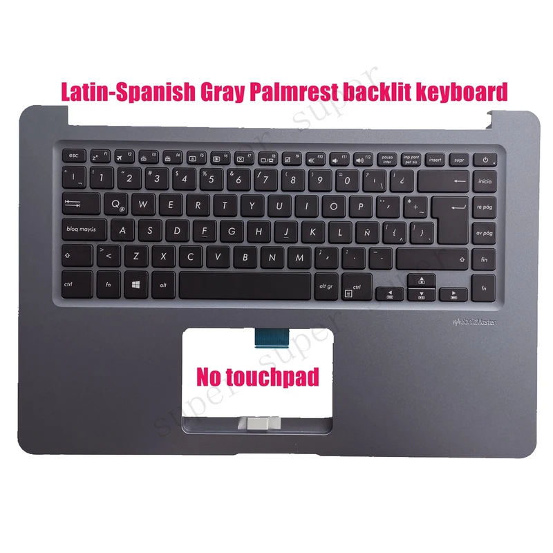 SSS+ Latin Gray Palmrest backlit keyboard for Asus X510U F510U S510U K510U R520U
SSS+ Latin Gray Palmrest backlit keyboard for Asus X510U F510U S510U K510U R520U