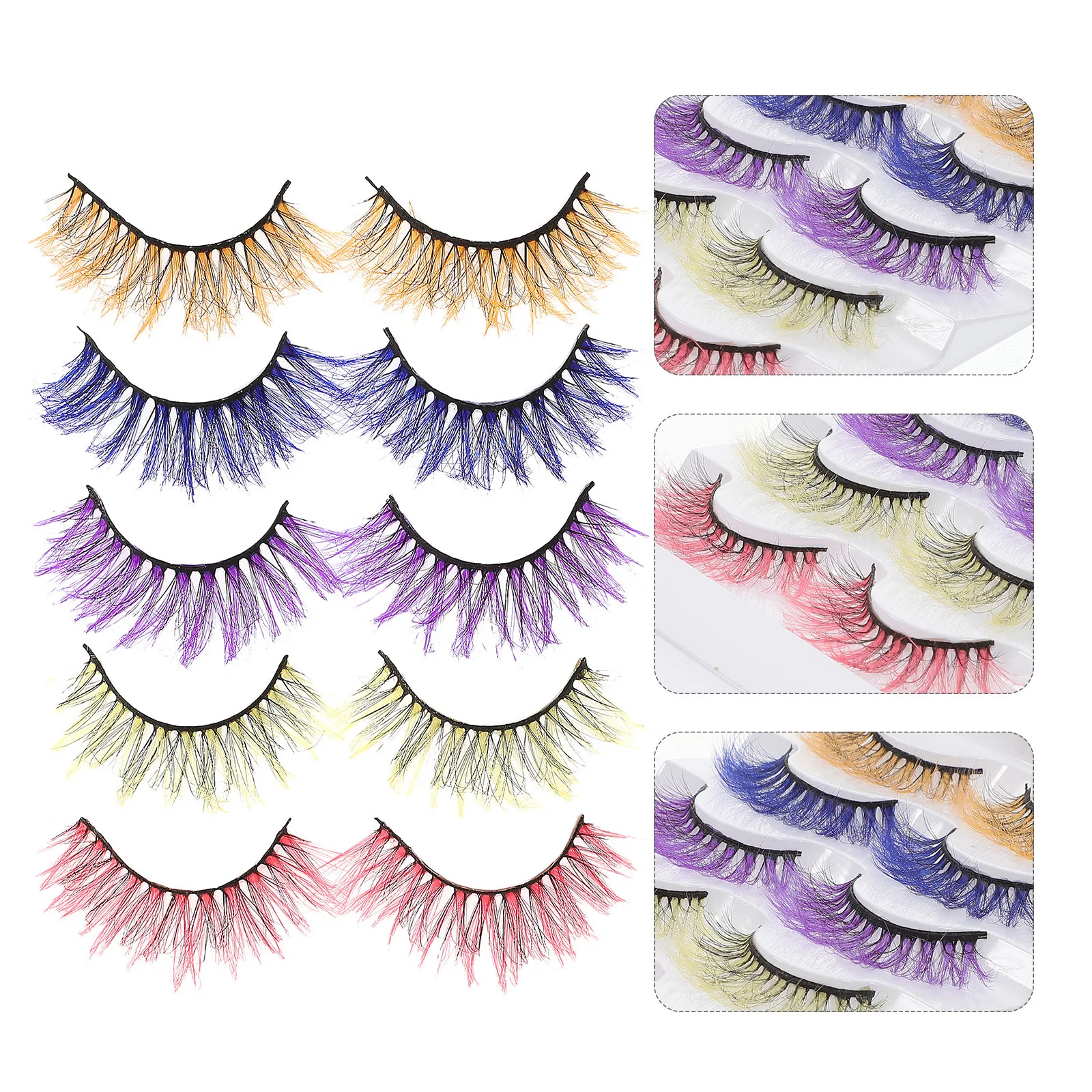 5Pcs Creative False Eyelashes Colorful Exaggerated Eye Lashes Fashion Women Party Wear Comfortable Easy Remove Daily Glamour
5Pcs Creative False Eyelashes Colorful Exaggerated Eye Lashes Fashion Women Party Wear Comfortable Easy Remove Daily Glamour