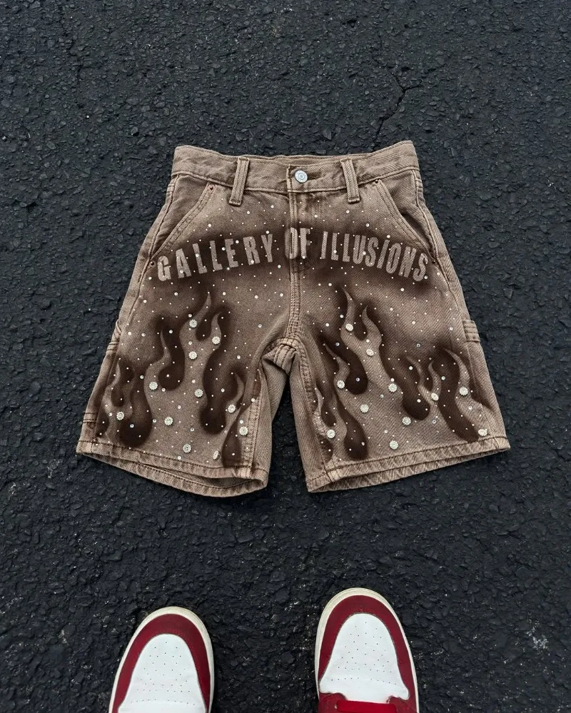 New High Street Clothing Flame Letter Pattern Oversized Jeans Men's Y2K Fashion Loose Harajuku High Waist Short Wide Leg Pants
New High Street Clothing Flame Letter Pattern Oversized Jeans Men's Y2K Fashion Loose Harajuku High Waist Short Wide Leg Pants