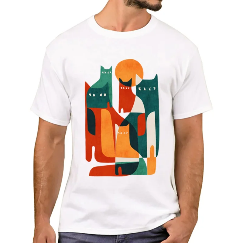 Fashion strange men T-shirt colorful cat printed T shirts short sleeve tshirts boy Harajuku tee
Fashion strange men T-shirt colorful cat printed T shirts short sleeve tshirts boy Harajuku tee