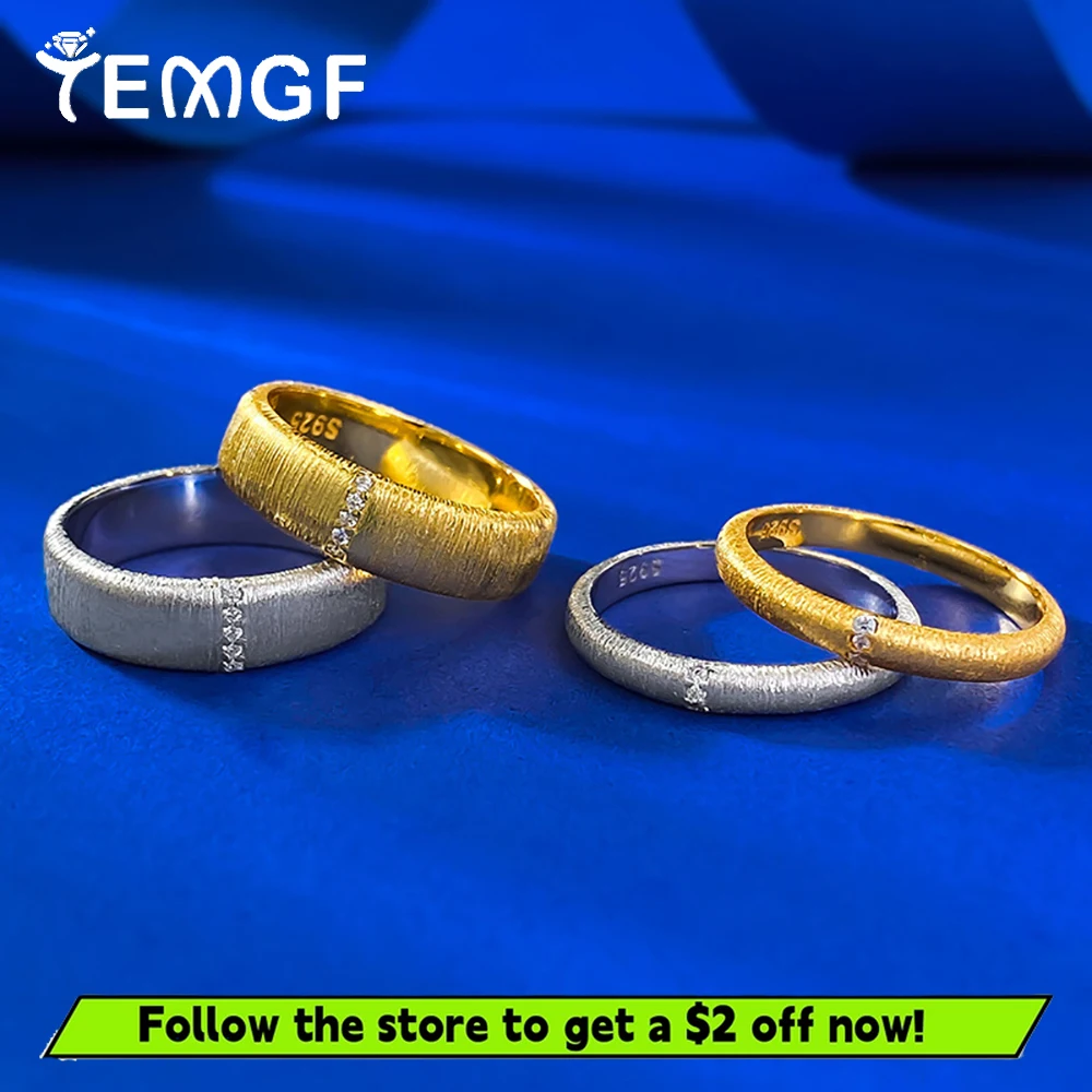 TEMGF Zircon Rings 925 Sterling Silver 18K Gold Plated Band for Couple Fine Jewelry Wire Drawing Craft Retro Style Wide/Narrow
TEMGF Zircon Rings 925 Sterling Silver 18K Gold Plated Band for Couple Fine Jewelry Wire Drawing Craft Retro Style Wide/Narrow