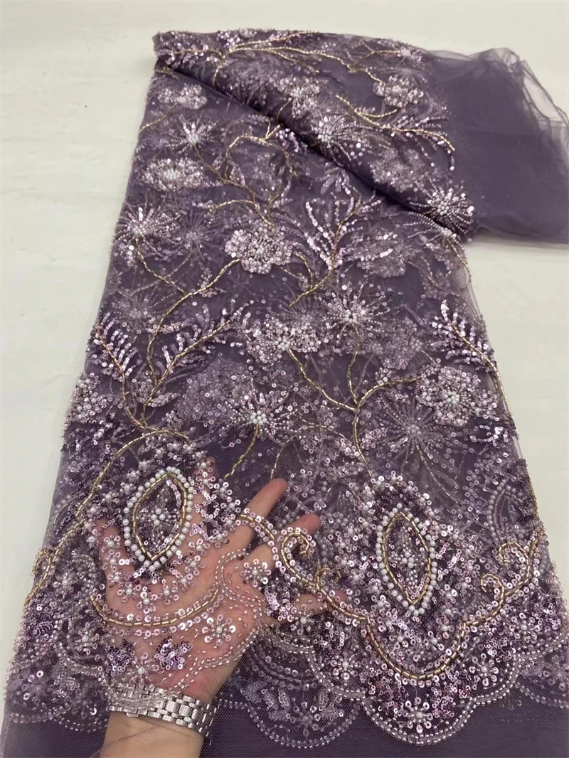 Beaded Lace Fabric for Bridal Wedding Dress, 3D Crystal Beads, African Sequined Tulle, High Quality,French Net, 5 Yards
Beaded Lace Fabric for Bridal Wedding Dress, 3D Crystal Beads, African Sequined Tulle, High Quality,French Net, 5 Yards