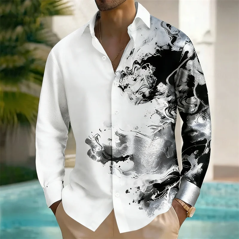 ink wash Pattern men's long sleeved shirt lightning 3D print long sleeved Men Tops Spring Autumn colored ink Men Clothing
ink wash Pattern men's long sleeved shirt lightning 3D print long sleeved Men Tops Spring Autumn colored ink Men Clothing