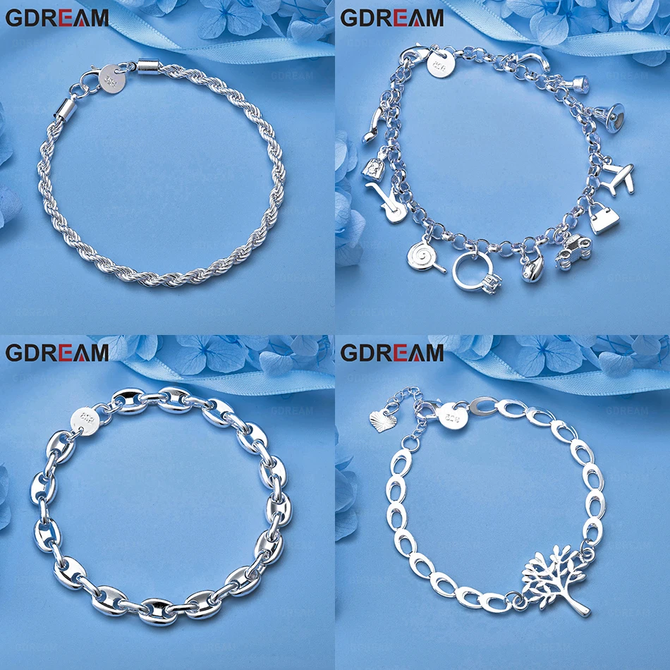GDREAM 925 Sterling Silver Fashion Multi-Pendant Bracelet Charm Women's Party Engagement Jewelry
GDREAM 925 Sterling Silver Fashion Multi-Pendant Bracelet Charm Women's Party Engagement Jewelry