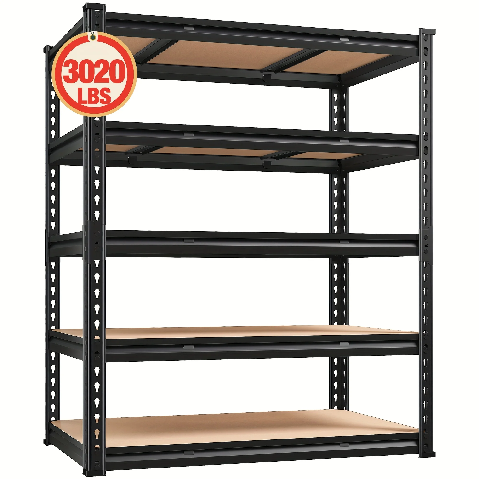 48" W Garage Shelving Heavy Duty, 3000LBS Storage Shelves, 5-Tier Adjustable Metal Shelving, 72" H X 48" W X 18" D Garage Shelves Sturdy Industrial Shelf, Easy Assemble, 35.5"W X72"H X 15.8"D Black & Galvanized Storage Shelving, Utility Racks
48" W Garage Shelving Heavy Duty, 3000LBS Storage Shelves, 5-Tier Adjustable Metal Shelving, 72" H X 48" W X 18" D Garage Shelves Sturdy Industrial Shelf, Easy Assemble, 35.5"W X72"H X 15.8"D Black & Galvanized Storage Shelving, Utility Racks