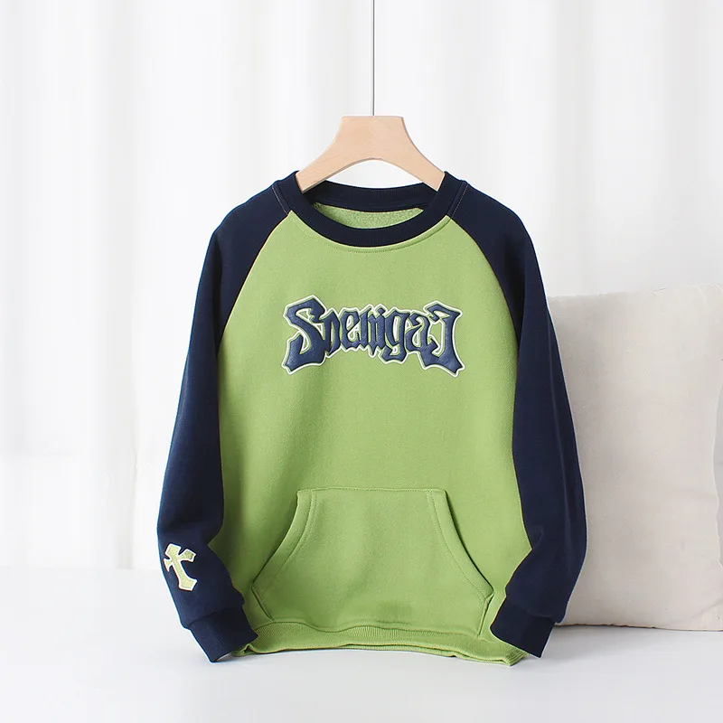 Autumn and Winter Fleece Solid Color Letter Printed Casual Hoodies Children's Long Sleeved Round Neck Sweatshirt Boys
Autumn and Winter Fleece Solid Color Letter Printed Casual Hoodies Children's Long Sleeved Round Neck Sweatshirt Boys