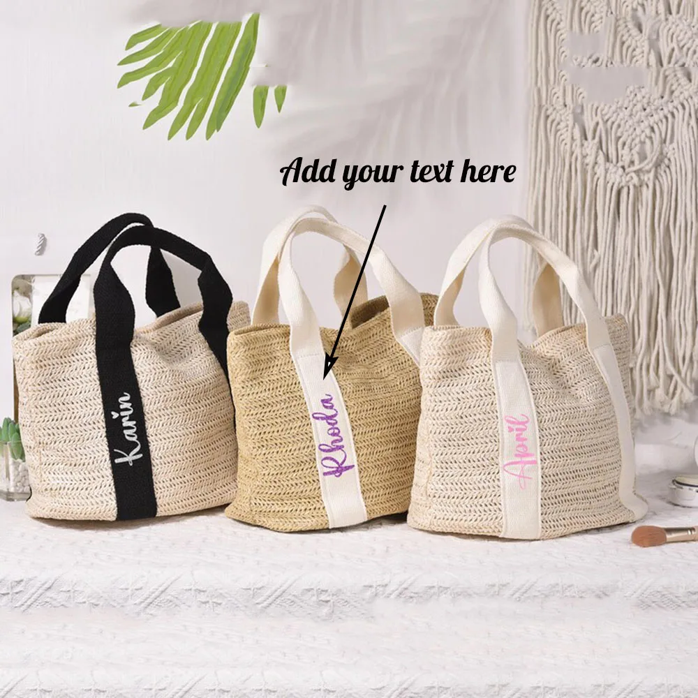 Персонализированная соломенная тканая сумка с текстом, сумки для подарков подружке невесты, сувениры для девичника, сумка для свадебного душа, пляжная сумка из мешковины
Персонализированная соломенная тканая сумка с текстом, сумки для подарков подружке невесты, сувениры для девичника, сумка для свадебного душа, пляжная сумка из мешковины