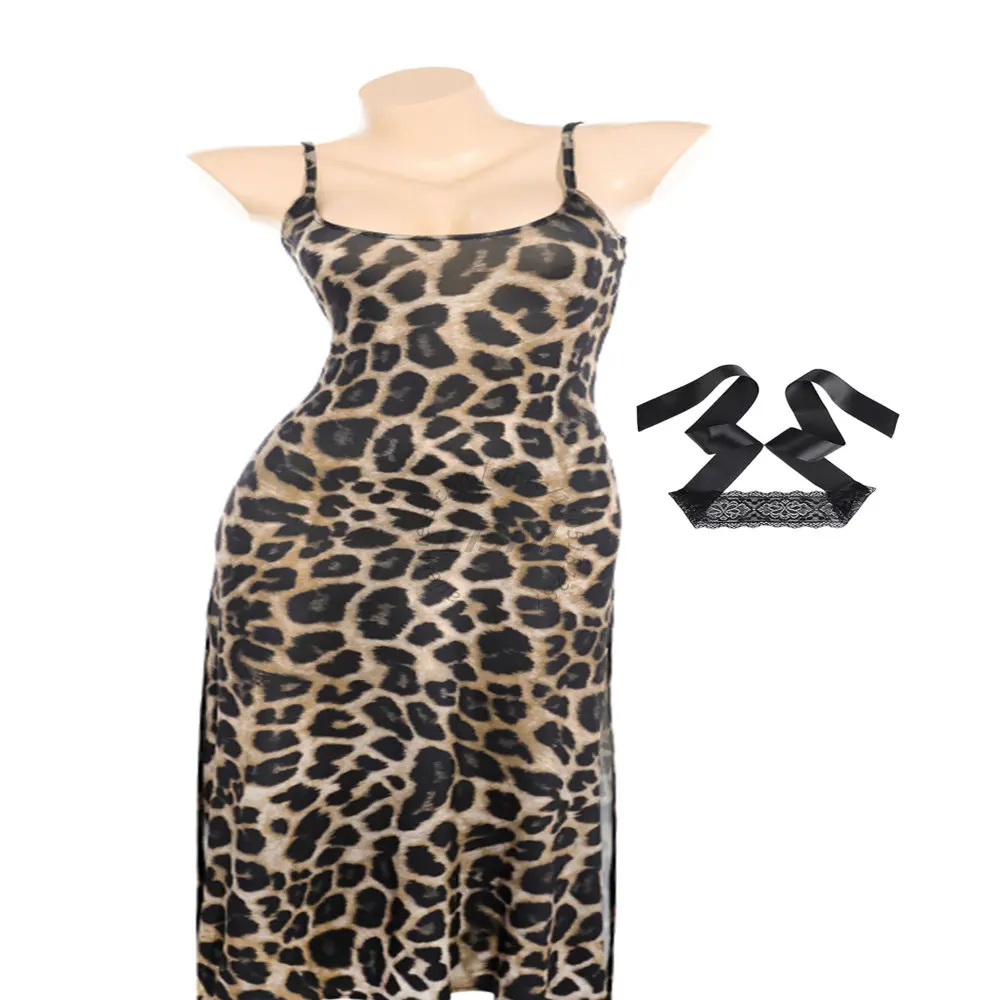 LISM Sexy Leopard Print Back Lace Up Side Slit Maxi Spaghetti Strap Dress Slim Fit Figure Flattering Lingerie for Romantic Night
LISM Sexy Leopard Print Back Lace Up Side Slit Maxi Spaghetti Strap Dress Slim Fit Figure Flattering Lingerie for Romantic Night