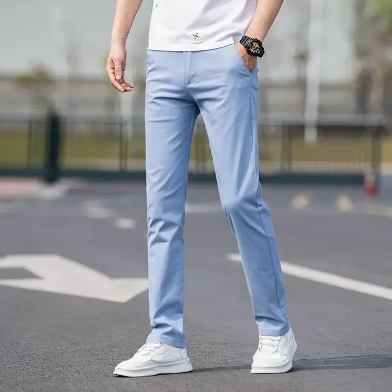 Straight Stretch Man Suits Pants Elastic Blue Trousers for Men Tailoring High Quality Summer 2024 Up Work Wear Designer Clothes
Straight Stretch Man Suits Pants Elastic Blue Trousers for Men Tailoring High Quality Summer 2024 Up Work Wear Designer Clothes