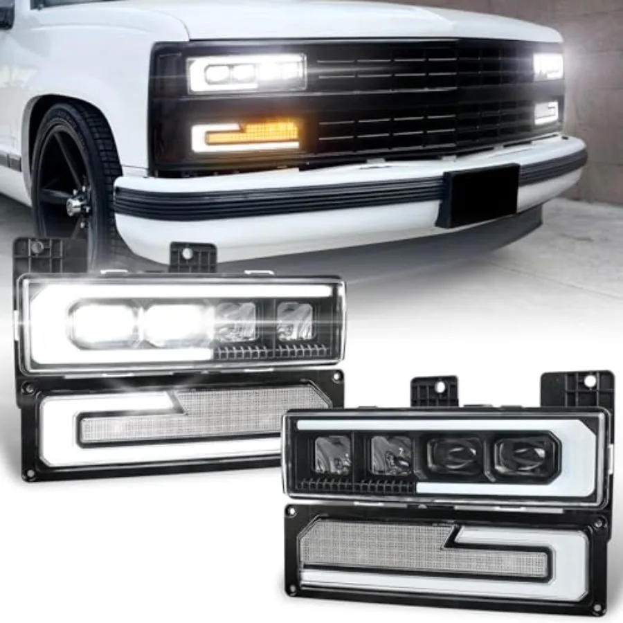 LED Headlight Assembly for 1988-1998 Chevy GMC C/K 1500 2500 3500 Suburban Silverado Tahoe Yukon: 500 Bright, Anti-glare, Silve
LED Headlight Assembly for 1988-1998 Chevy GMC C/K 1500 2500 3500 Suburban Silverado Tahoe Yukon: 500 Bright, Anti-glare, Silve