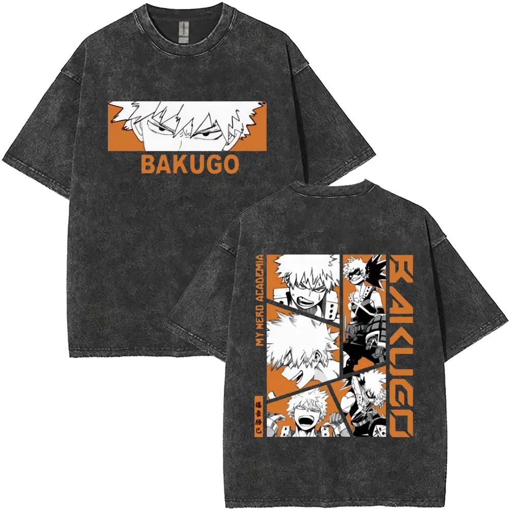 Washed Vintage Anime My Hero Academia T-Shirt Bakugou Katsuki Graphic T Shirts Men's Cotton O-Neck Tee Shirt Oversized Clothes
Washed Vintage Anime My Hero Academia T-Shirt Bakugou Katsuki Graphic T Shirts Men's Cotton O-Neck Tee Shirt Oversized Clothes