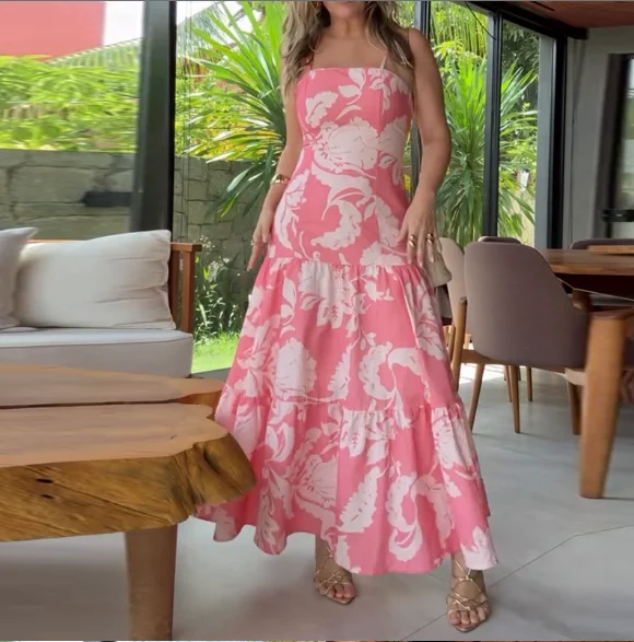 Square Collar Camisole Sleeveless Floral Print Slim Fit Long Dress for Summer Elegant Slim Fit High Waisted A-Line Dress
Square Collar Camisole Sleeveless Floral Print Slim Fit Long Dress for Summer Elegant Slim Fit High Waisted A-Line Dress