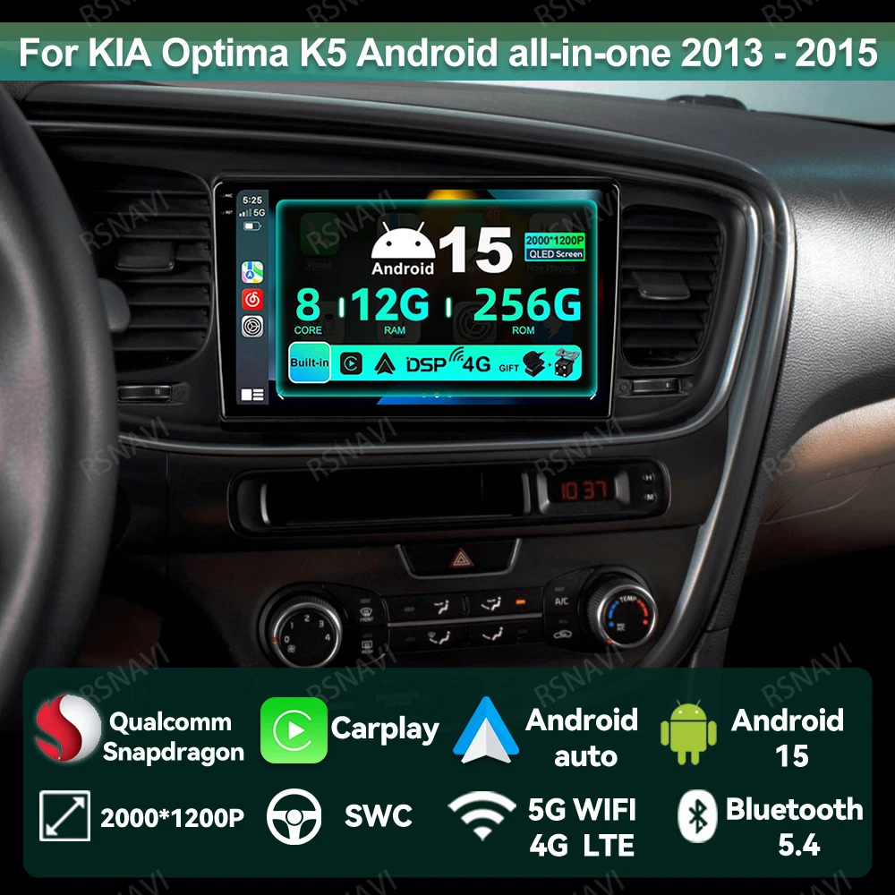 Автомобильный радиоприемник Android 15 для KIA Optima K5 Android All-in-one 2013-2015 BT Мультимедийный проигрыватель Viedo 5G WIFI Головное устройство Qualcomm QLED
Автомобильный радиоприемник Android 15 для KIA Optima K5 Android All-in-one 2013-2015 BT Мультимедийный проигрыватель Viedo 5G WIFI Головное устройство Qualcomm QLED