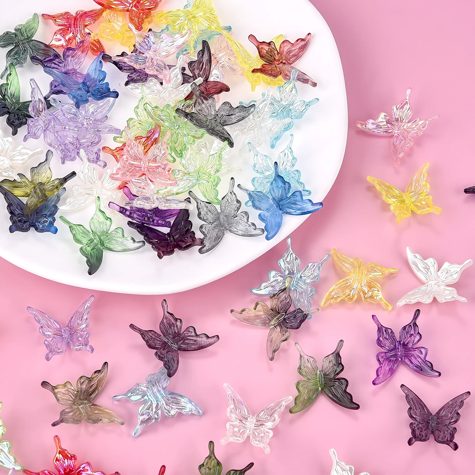 20pcs/Lot Acrylic Clear AB Color Butterfly Shape Loose Spacer Beads For DIY Jewelry Bracelet Necklace Pendants Making Wholesale
20pcs/Lot Acrylic Clear AB Color Butterfly Shape Loose Spacer Beads For DIY Jewelry Bracelet Necklace Pendants Making Wholesale
