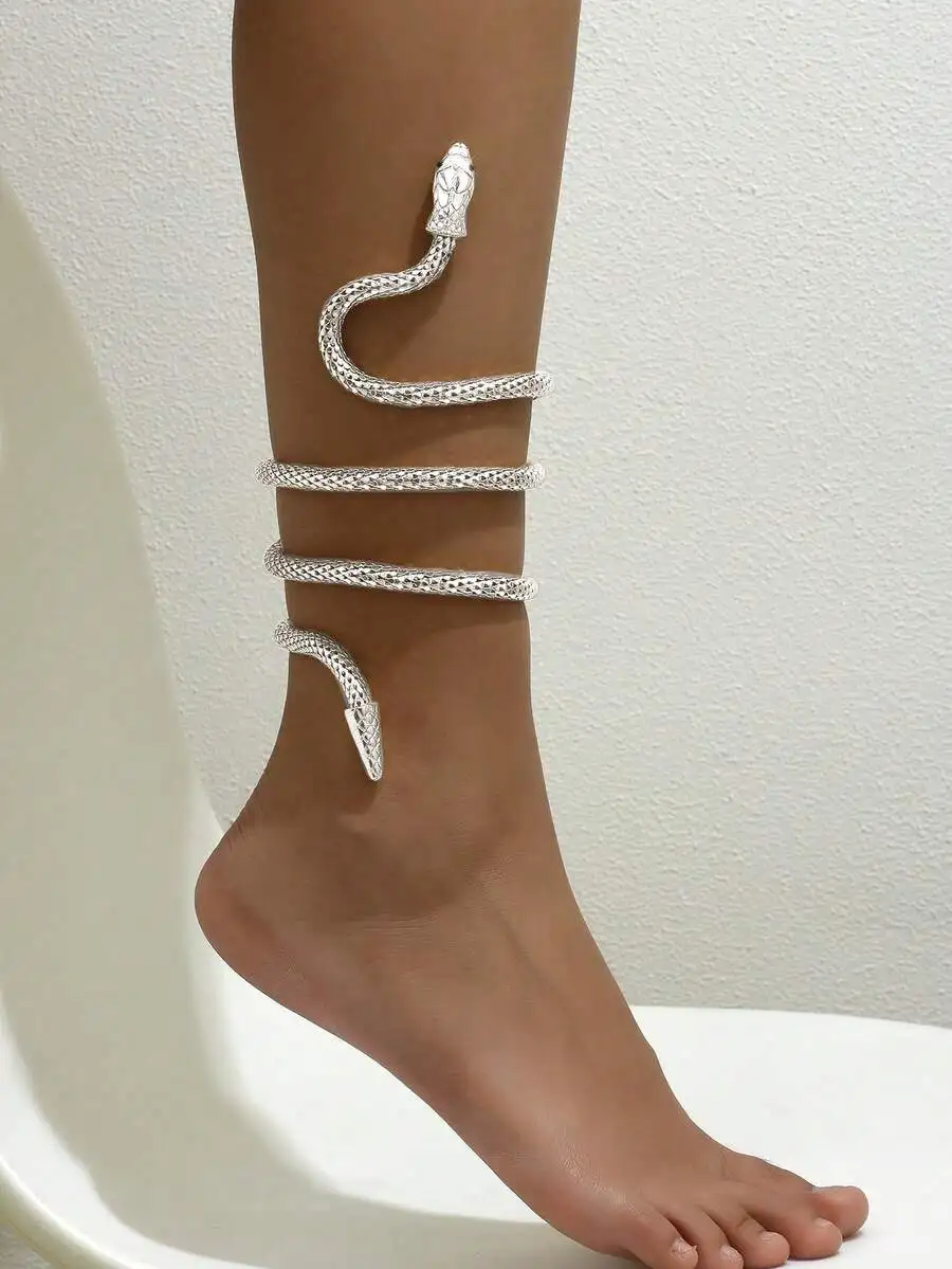 1pc shiny metallic snake chain anklet with elegant winding design for ankle adornment
1pc shiny metallic snake chain anklet with elegant winding design for ankle adornment