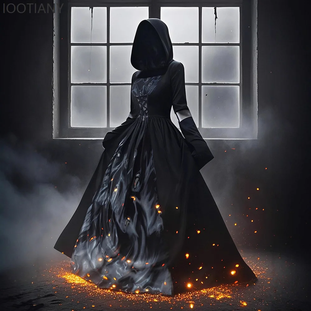 IOOTIANY 2025 New Halloween Women's Hooded Witch Dress Skeleton Witch Magician Cosplay Theme Party Stage Performance Costume
IOOTIANY 2025 New Halloween Women's Hooded Witch Dress Skeleton Witch Magician Cosplay Theme Party Stage Performance Costume