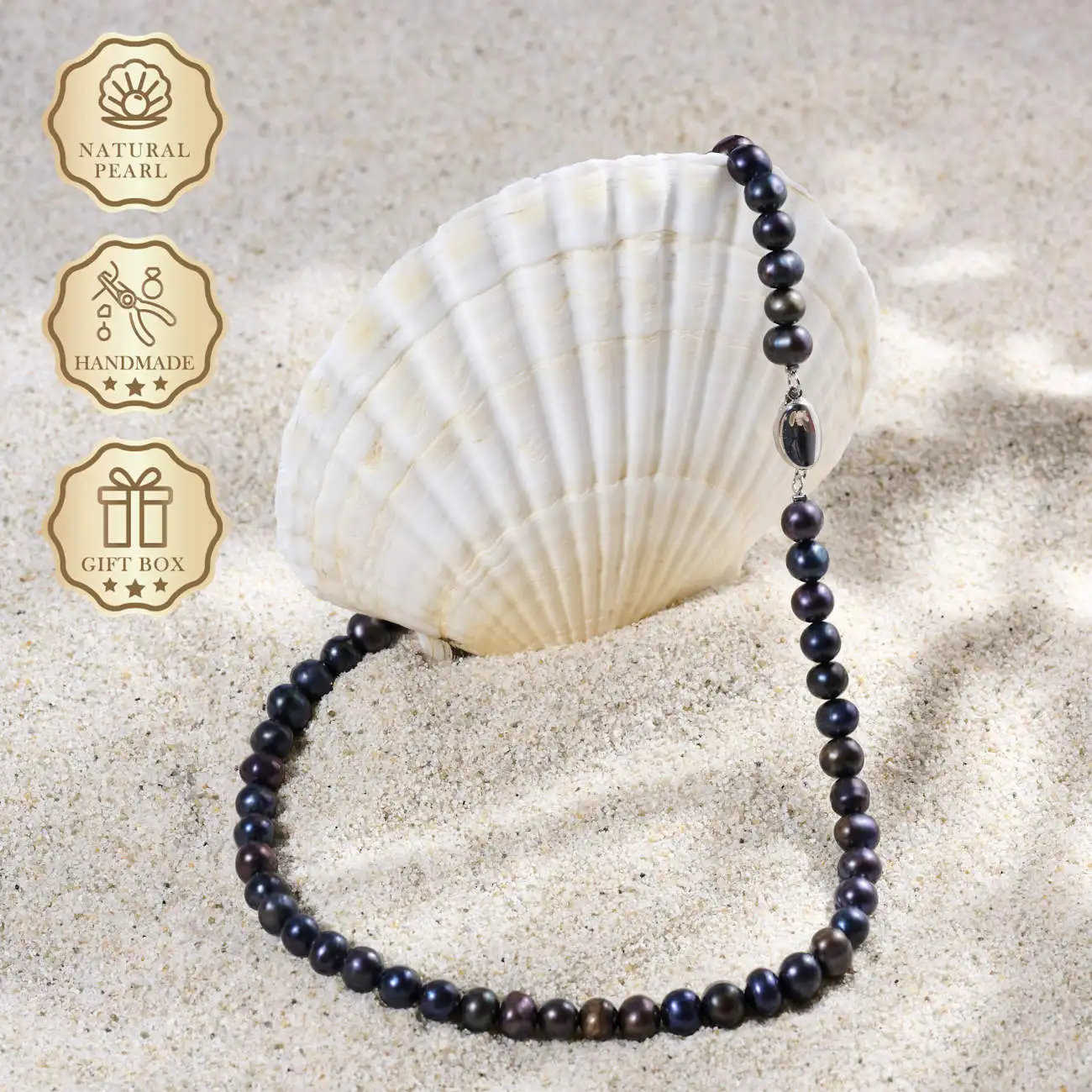 MYSOYA Black Freshwater Pearl Necklace 6–7mm with Ingot Clasp, Gift Box, Ideal Birthday & Anniversary Gift
MYSOYA Black Freshwater Pearl Necklace 6–7mm with Ingot Clasp, Gift Box, Ideal Birthday & Anniversary Gift
