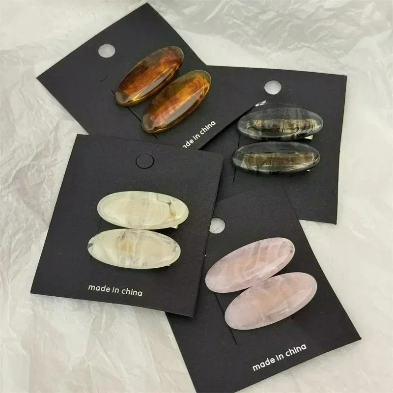 Cute Contrast Color Oval Acetate Duckbill Clip Sweet Temperament Hairpin Women Girls Bangs Clip Fashion Hair Accessory Headdress
Cute Contrast Color Oval Acetate Duckbill Clip Sweet Temperament Hairpin Women Girls Bangs Clip Fashion Hair Accessory Headdress