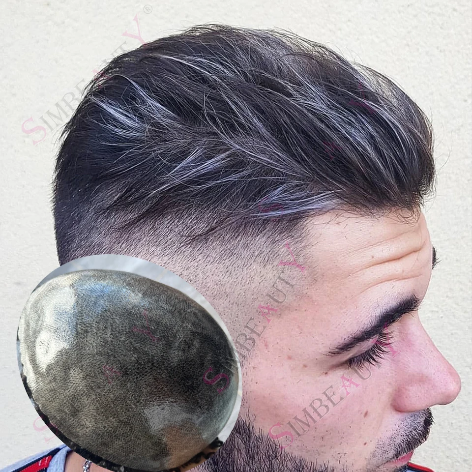 Gray Natural Scallop Hairline 1B10 1B20 Man Toupee Brown Human Hair Wig Undetectable Thin Skin Hairpiece Durable 0.1mm PU Prosth
Gray Natural Scallop Hairline 1B10 1B20 Man Toupee Brown Human Hair Wig Undetectable Thin Skin Hairpiece Durable 0.1mm PU Prosth