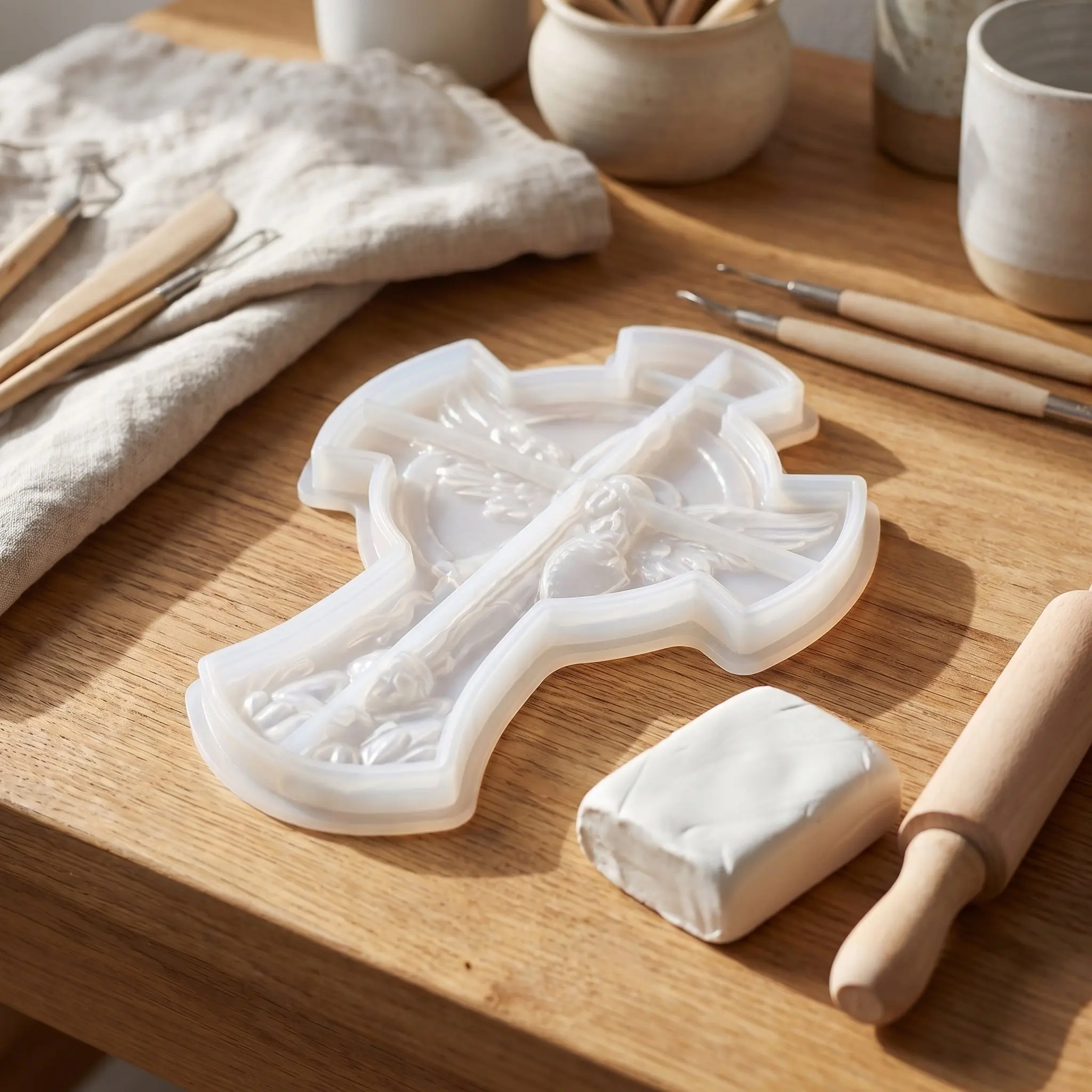 Large Cross Silicone Resin Mold 3D Angel Resin Tray Mold for Epoxy Clay Craft Religious Gifts Irregular Tray Silicone Molds
Large Cross Silicone Resin Mold 3D Angel Resin Tray Mold for Epoxy Clay Craft Religious Gifts Irregular Tray Silicone Molds