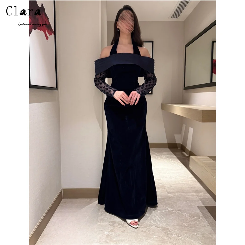 Clara Custom Fishtail Off-shoulder Dark Blue Long Sleeves Elegant Evening Dresses for Woman Luxury Dress 2026Evening Dresses
Clara Custom Fishtail Off-shoulder Dark Blue Long Sleeves Elegant Evening Dresses for Woman Luxury Dress 2026Evening Dresses
