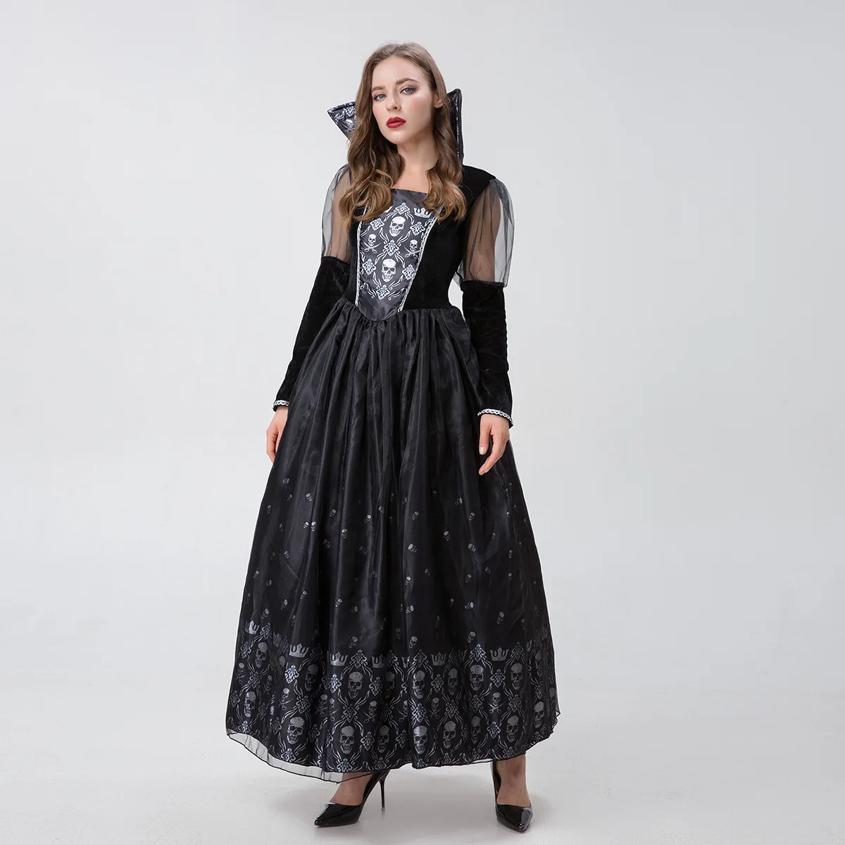 Хэллоуин для взрослых и женщин, новый костюм зомби с головой черепа и злым призраком, большой размер, женская этническая сценическая одежда
Хэллоуин для взрослых и женщин, новый костюм зомби с головой черепа и злым призраком, большой размер, женская этническая сценическая одежда